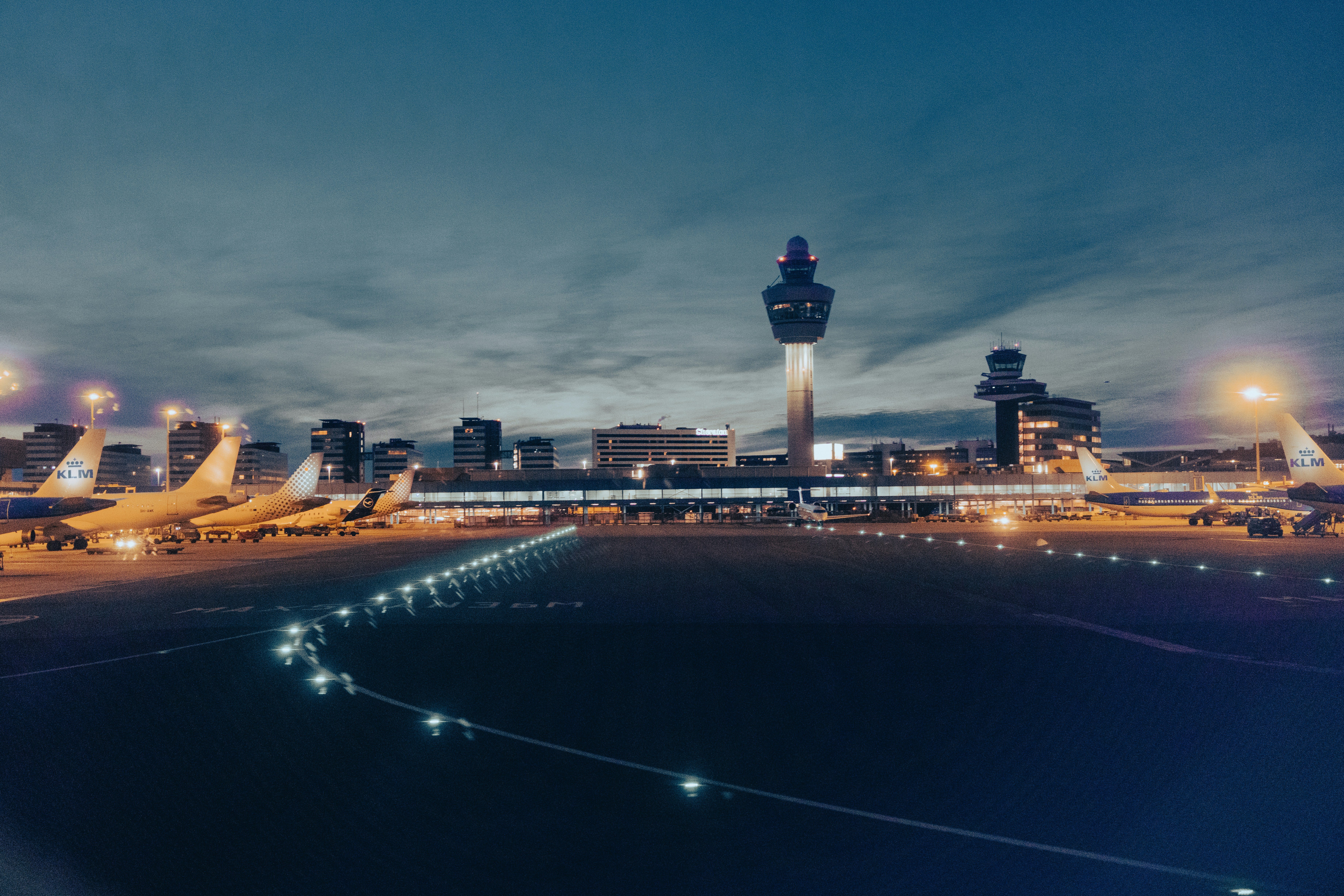 Comfortable taxi waiting at Schiphol Airport.