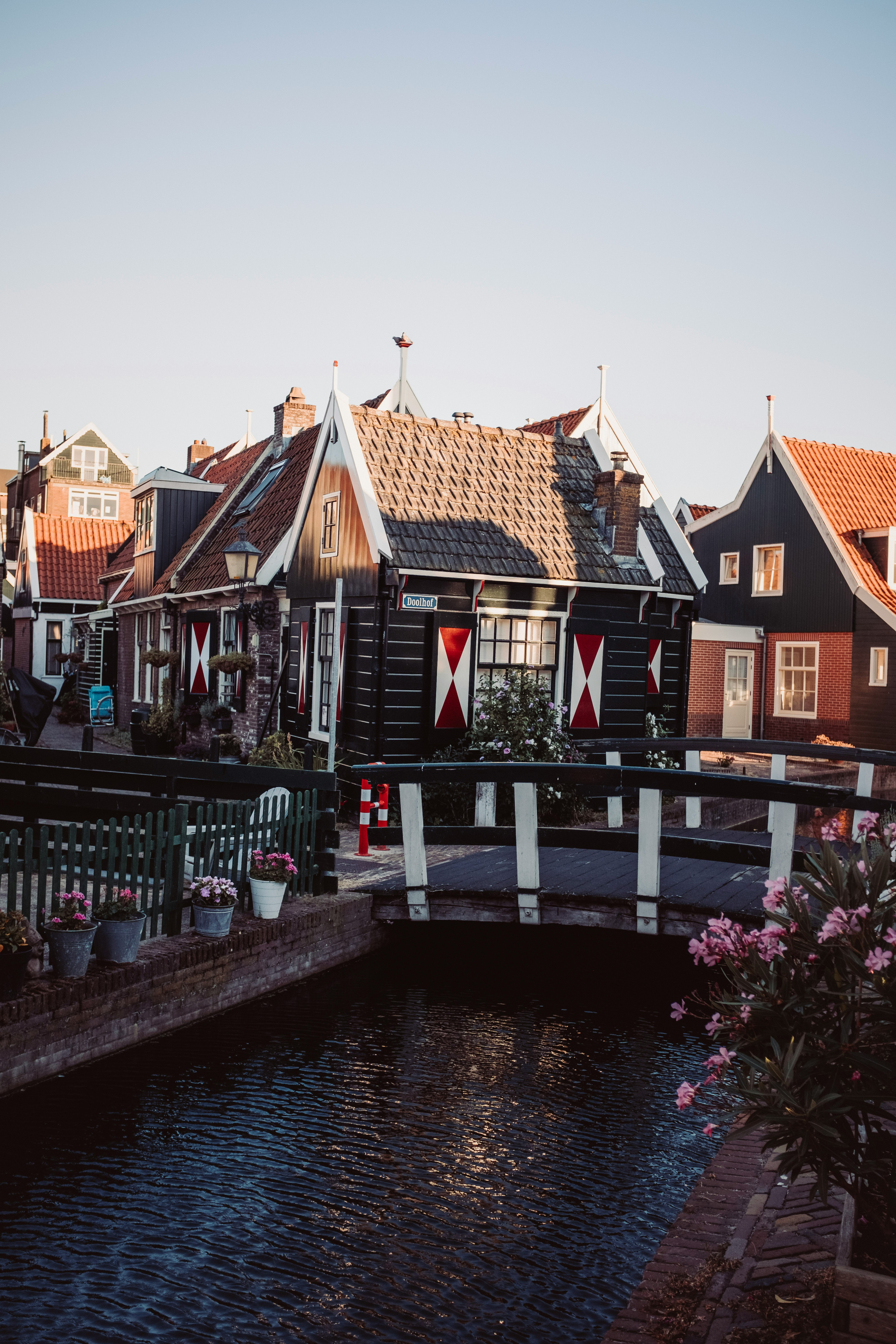 Colorful wooden houses in Marken.
